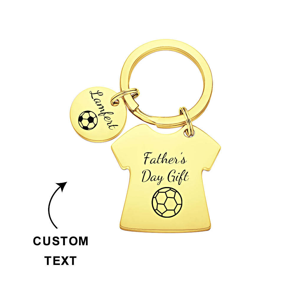 Custom Engraved Keychains Football Dad Keychain Daddy's Team Father's Day Gift - soufeelus