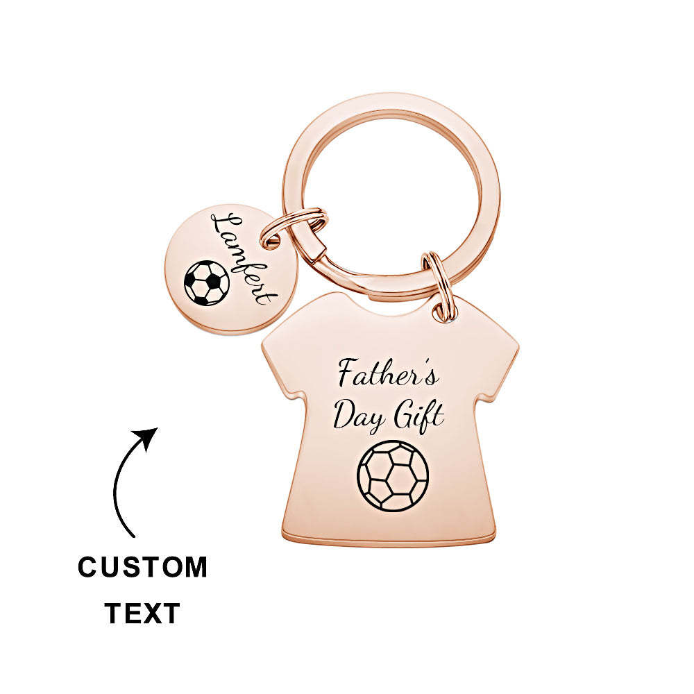 Custom Engraved Keychains Football Dad Keychain Daddy's Team Father's Day Gift - soufeelus
