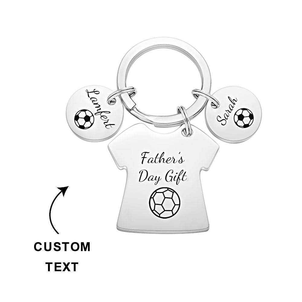 Custom Engraved Keychains Football Dad Keychain Daddy's Team Father's Day Gift - soufeelus