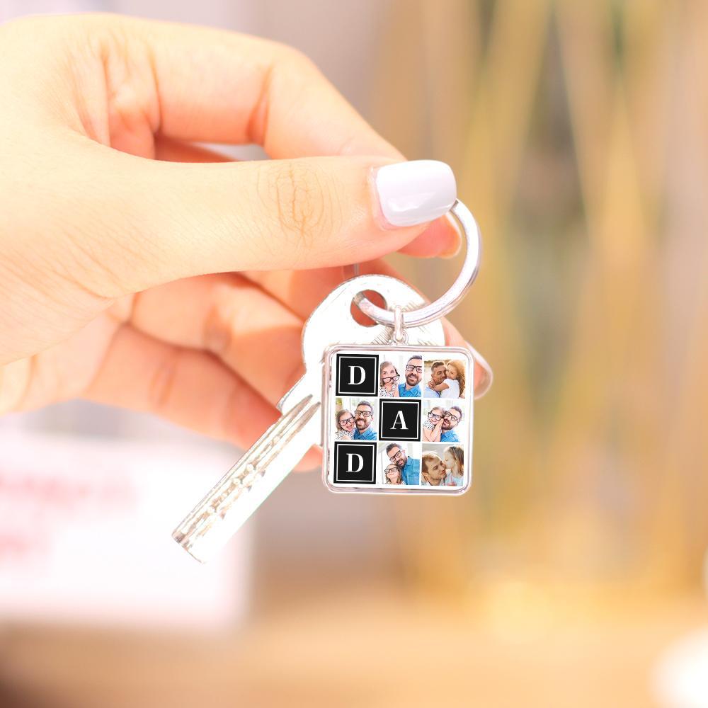Custom Square Keychain Pass Image Father's Day Gift - SantaSocks