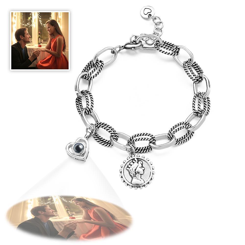 Personalized Optional Photo Projection Bracelet Creative Present for Someone - SantaSocks