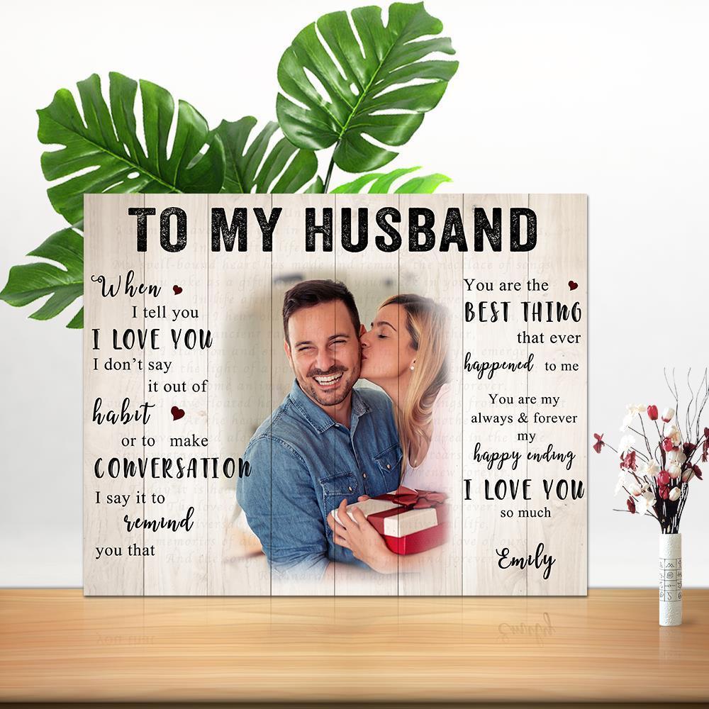 Custom Photo Wall Decor Painting Canvas - To My Husband