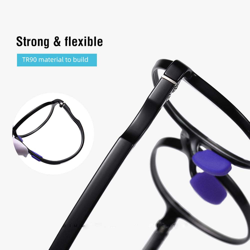 Smart - (Age 5-13)Children Non-slip Blue Light Blocking Glasses-Black