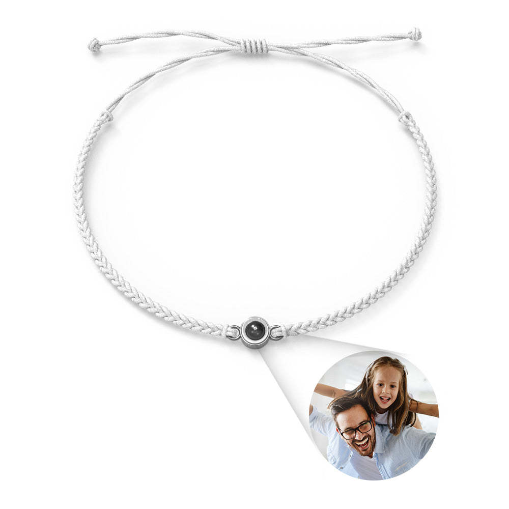 Custom Photo Projection Circle Bracelets Simple Woven Father's Day Gifts - SantaSocks