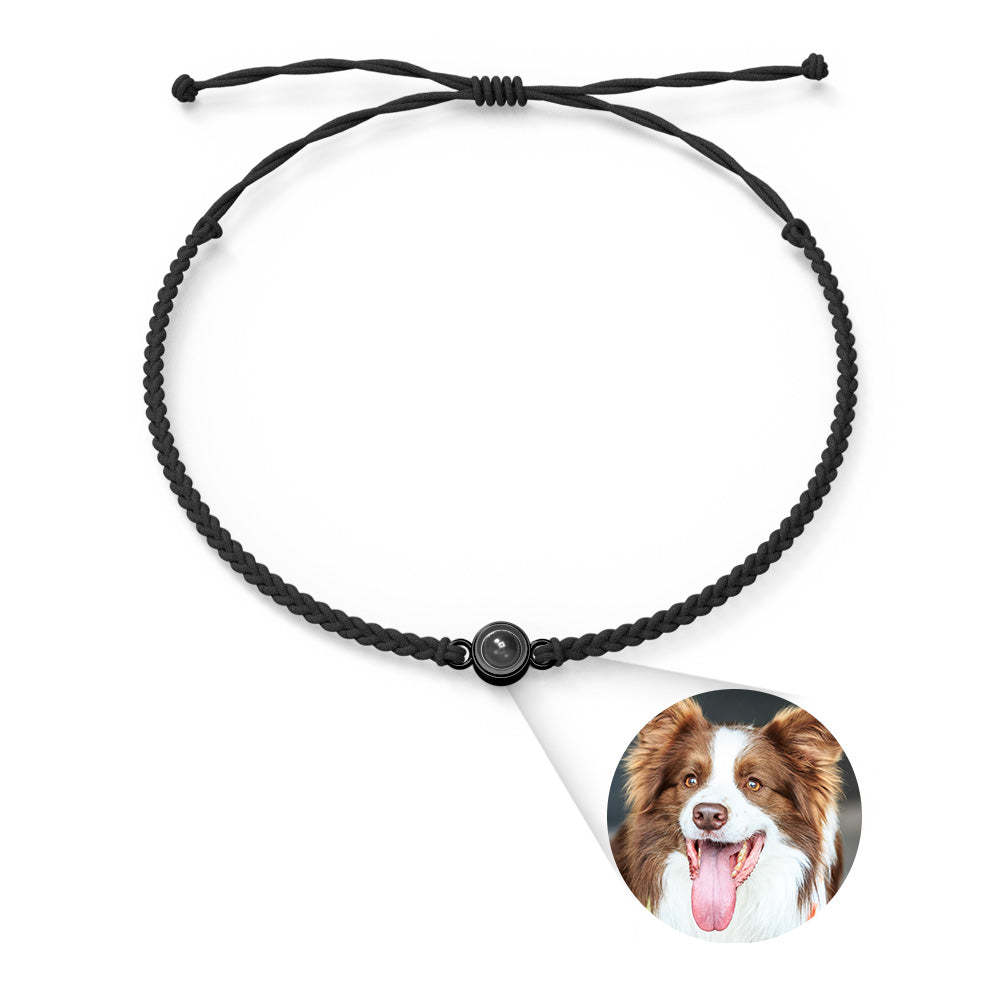 Custom Projection Photo Circle Bracelet, Personalized Picture Inside Jewelry, Pet Memorial Gifts - SantaSocks