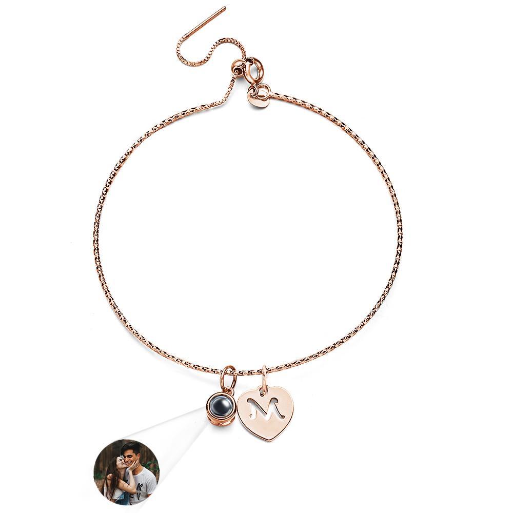 Custom Projection Letter Bracelet Simple Gift for Her - SantaSocks