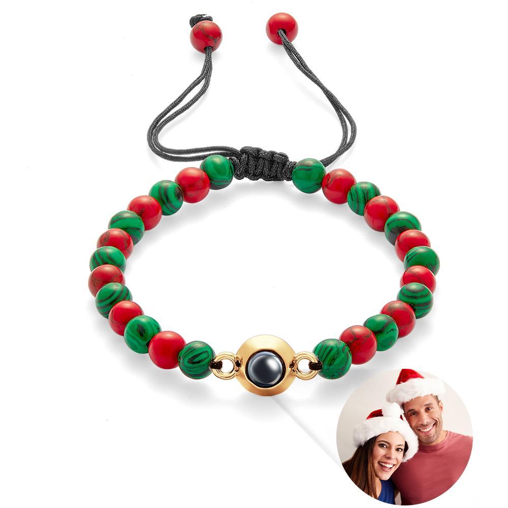 Custom Projection Bracelet Colorful Beads Unique Christmas Couple Gift - SantaSocks
