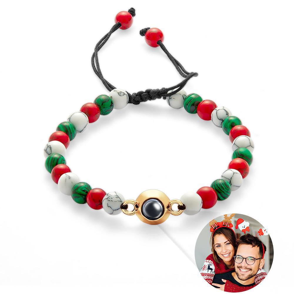 Custom Projection Bracelet Colorful Beads Unique Christmas Couple Gift - SantaSocks