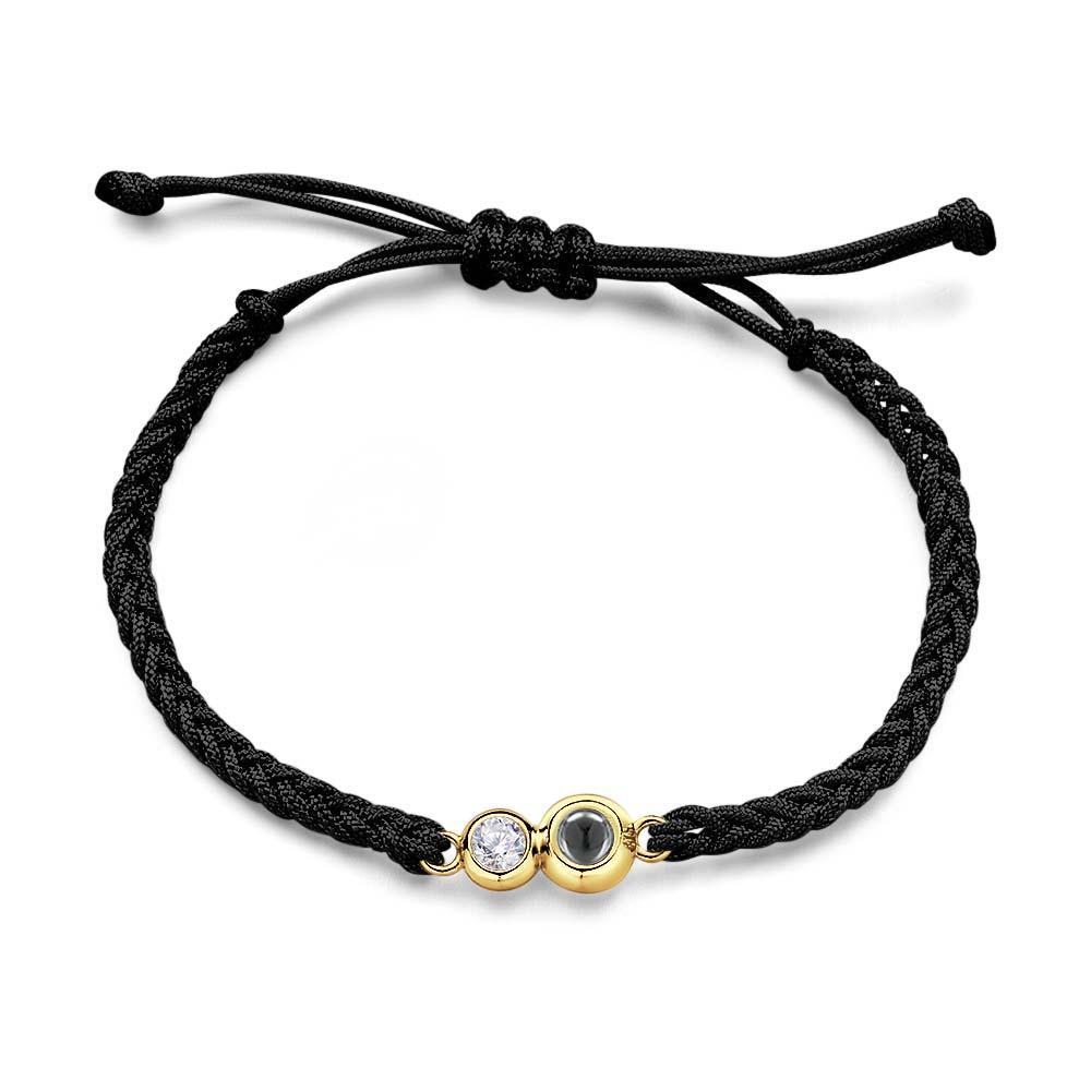 Custom Birthstone And Picture Projection Bracelet Lovely Gift Memorial Wedding Gift for Him Her - SantaSocks