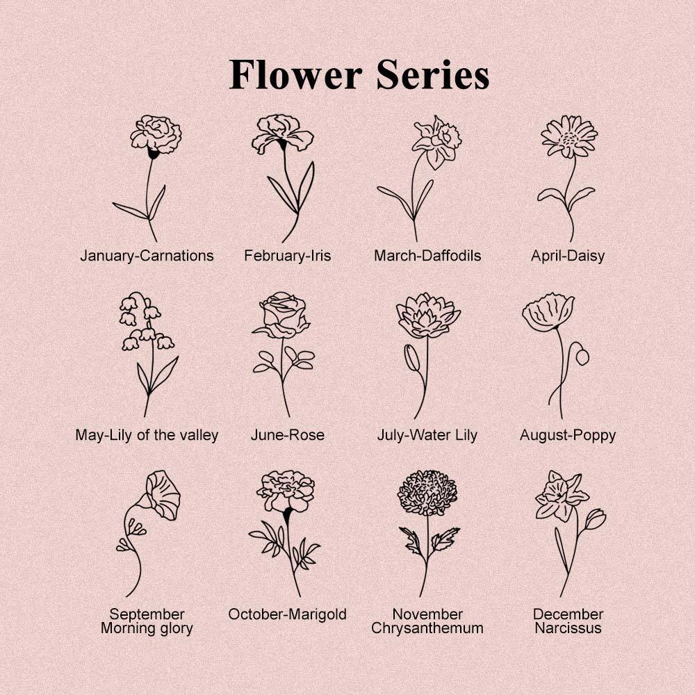 Personalized Birth Flower Locket Necklace with Photo Necklace Jewelry Gift for Her - SantaSocks