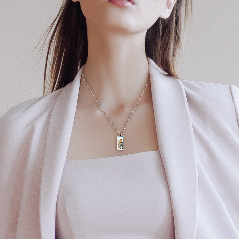 Personalized Photo Temperature-Sensitivel Color-Changing Necklace Photo Gift for Lover - SantaSocks