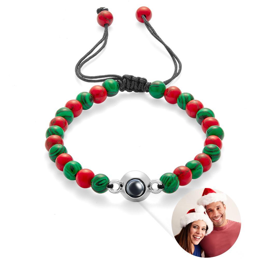 Custom Projection Bracelet Colorful Beads Unique Christmas Couple Gift - SantaSocks