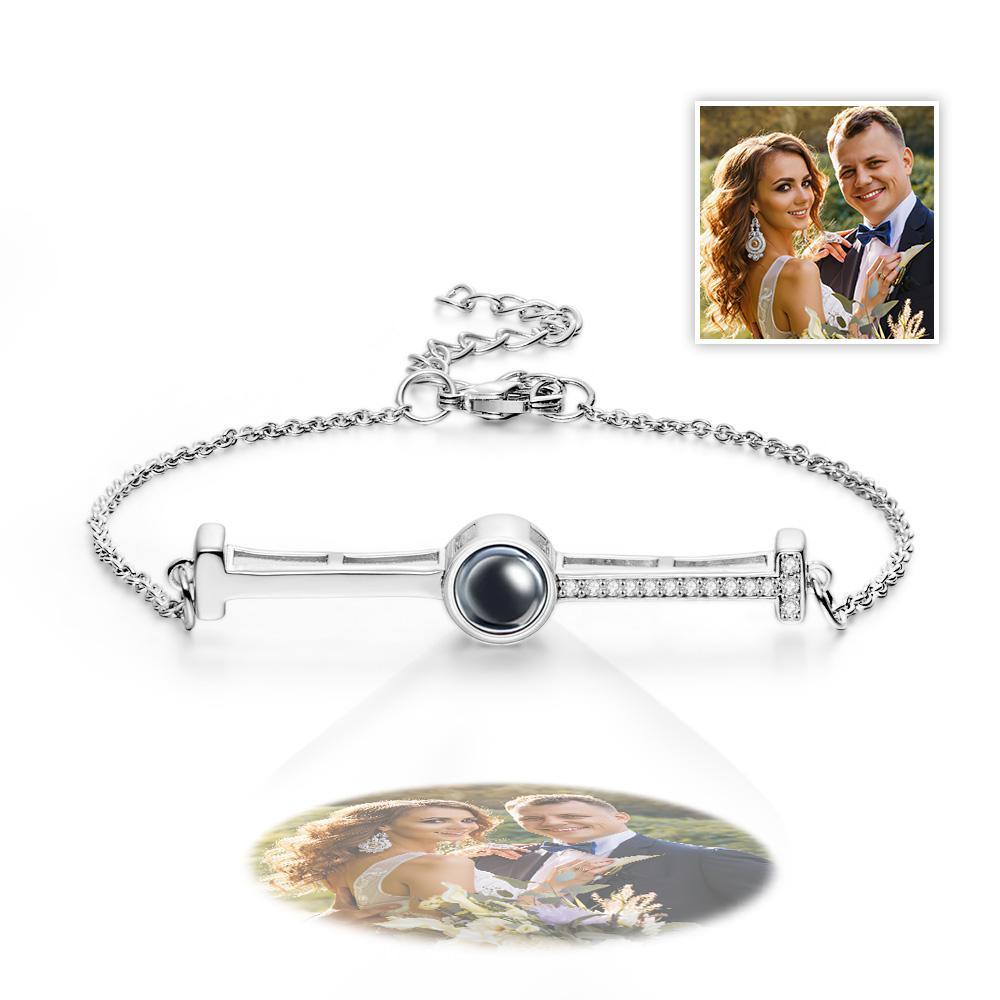 Custom Photo Projection Bracelet Anniversary Simple Couple Gifts - SantaSocks