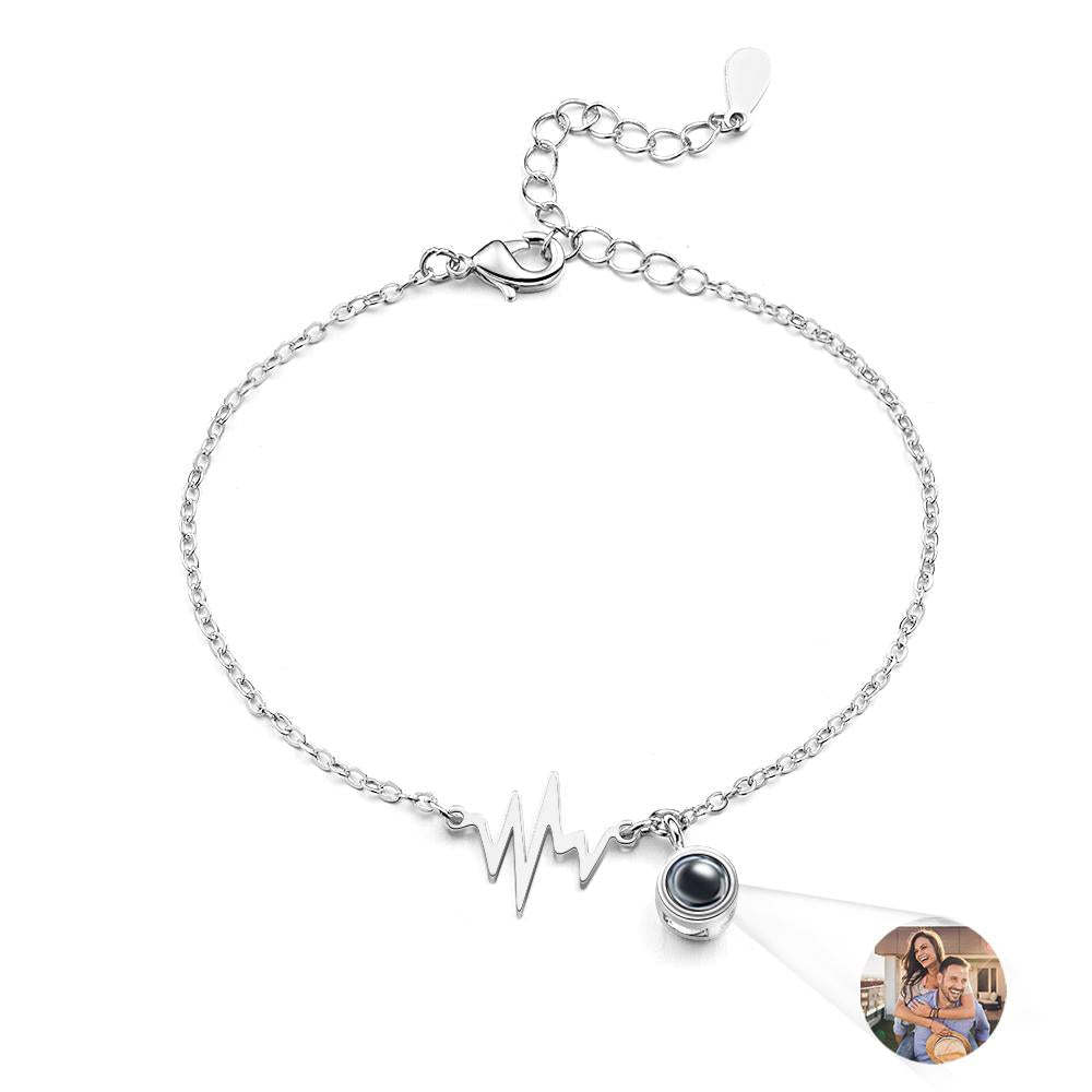 Custom Projection Bracelet Love Electrocardiogram Gift for Her - SantaSocks