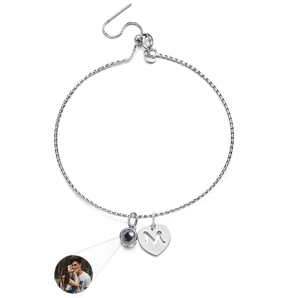 Custom Projection Letter Bracelet Simple Gift for Her - SantaSocks