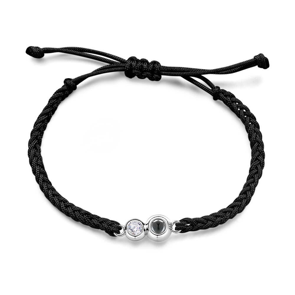 Custom Birthstone And Picture Projection Bracelet Lovely Gift Memorial Wedding Gift for Him Her - SantaSocks