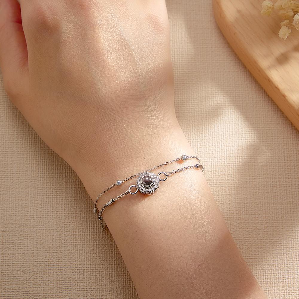 Custom Projection Bracelet Double Layer Diamond Grace Gift - SantaSocks