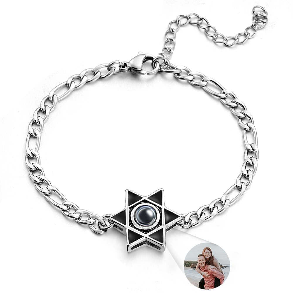 Custom Projection Bracelet Fashion Chain Retro Old Gift for Men - SantaSocks