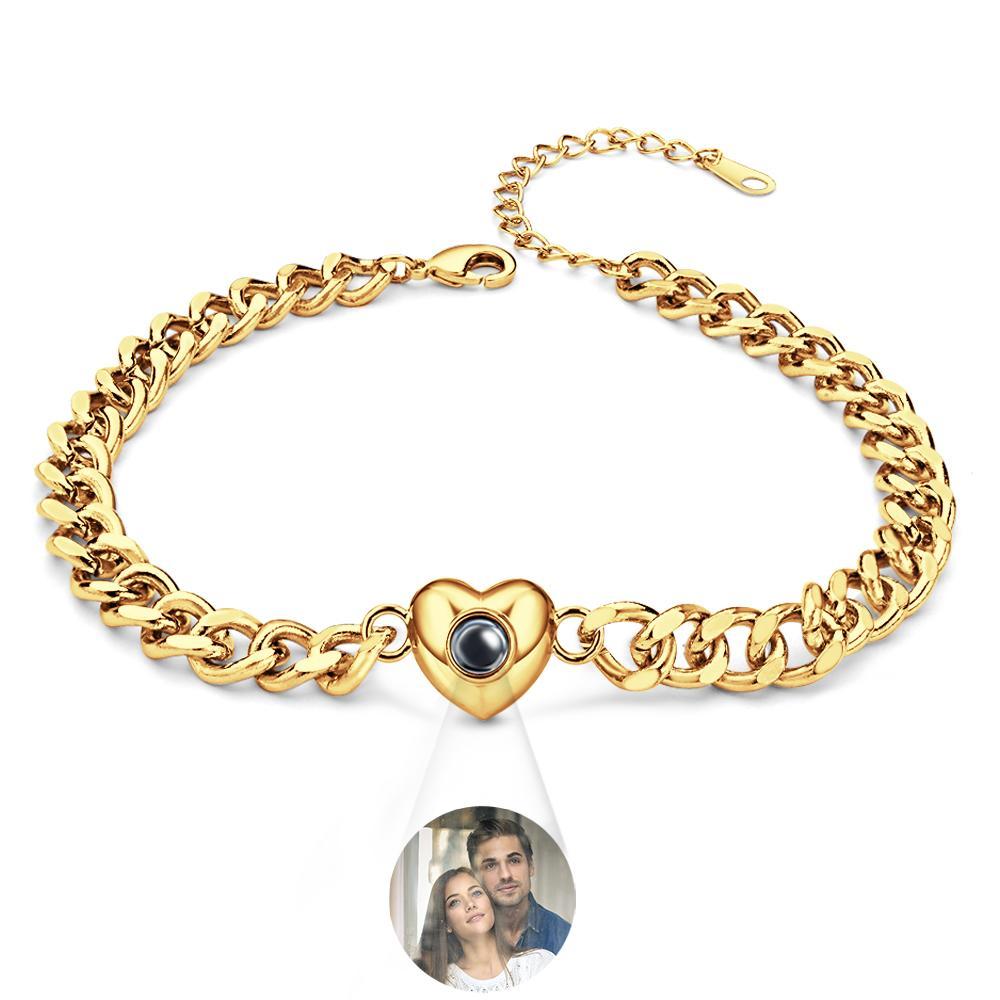 Custom Projection Bracelet Cuban Chain Simple Gift - SantaSocks