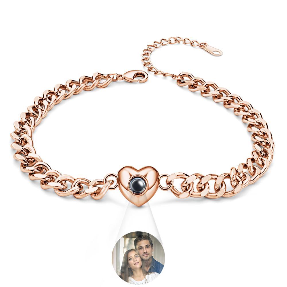 Custom Projection Bracelet Cuban Chain Simple Gift - SantaSocks