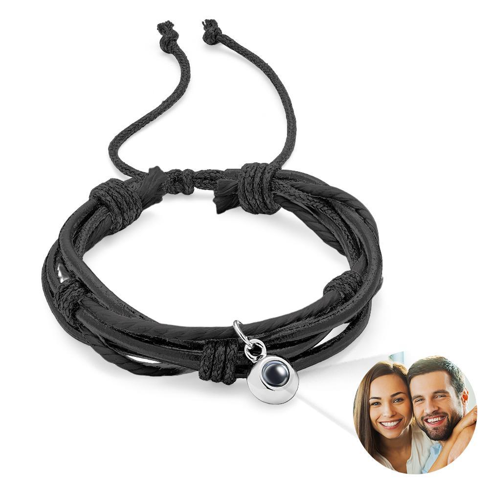 Custom Projection Bracelet Cord Braiding Gift for Him - SantaSocks