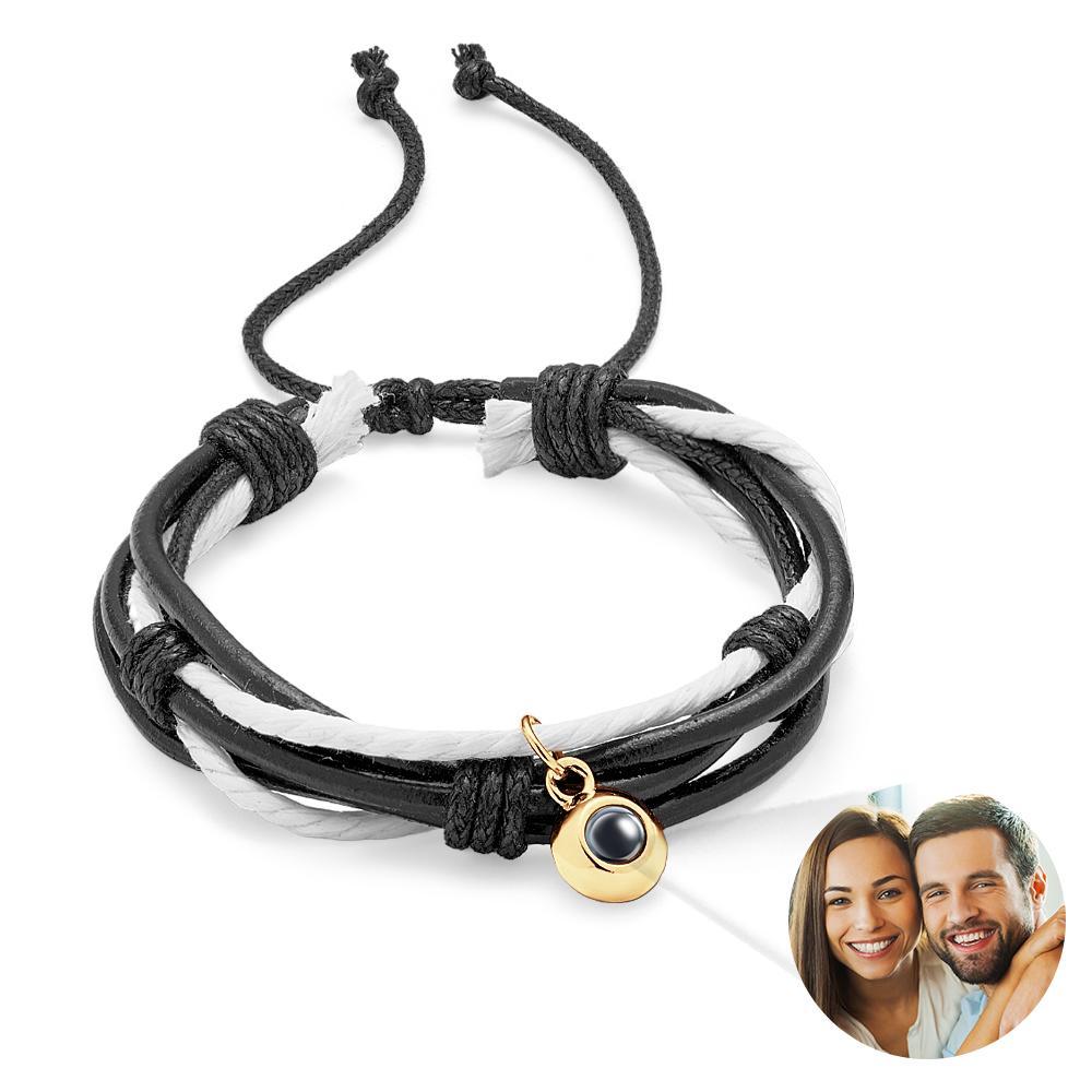Custom Projection Bracelet Cord Braiding Gift for Him - SantaSocks