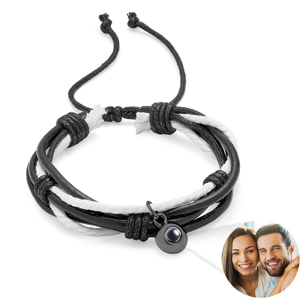 Custom Projection Bracelet Cord Braiding Gift for Him - SantaSocks