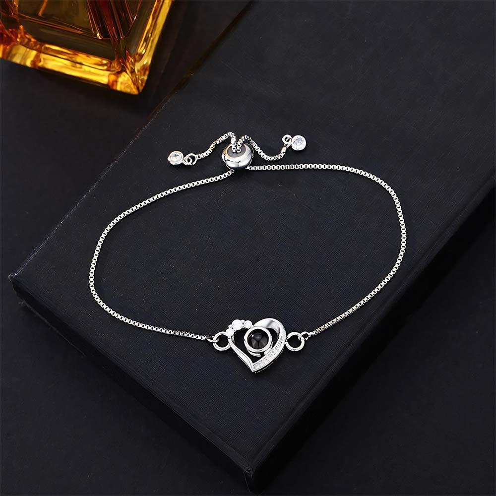 Custom Projection Bracelet Diamond Heart Romantic Gift - SantaSocks