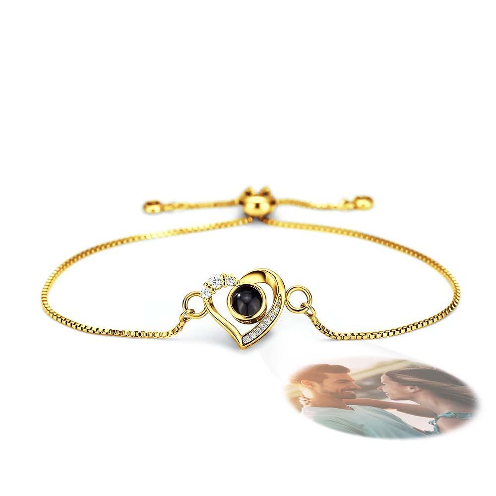 Custom Projection Bracelet Diamond Heart Romantic Gift - SantaSocks