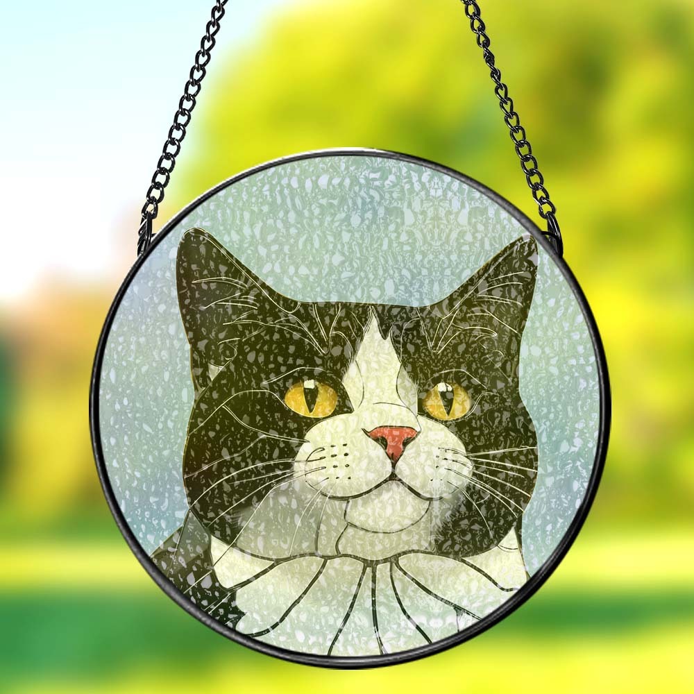 Custom Pet Portraits - Deluxe, One of a Kind Colored Acrylic Sun Catcher - Pet Memorial - Custom - SantaSocks