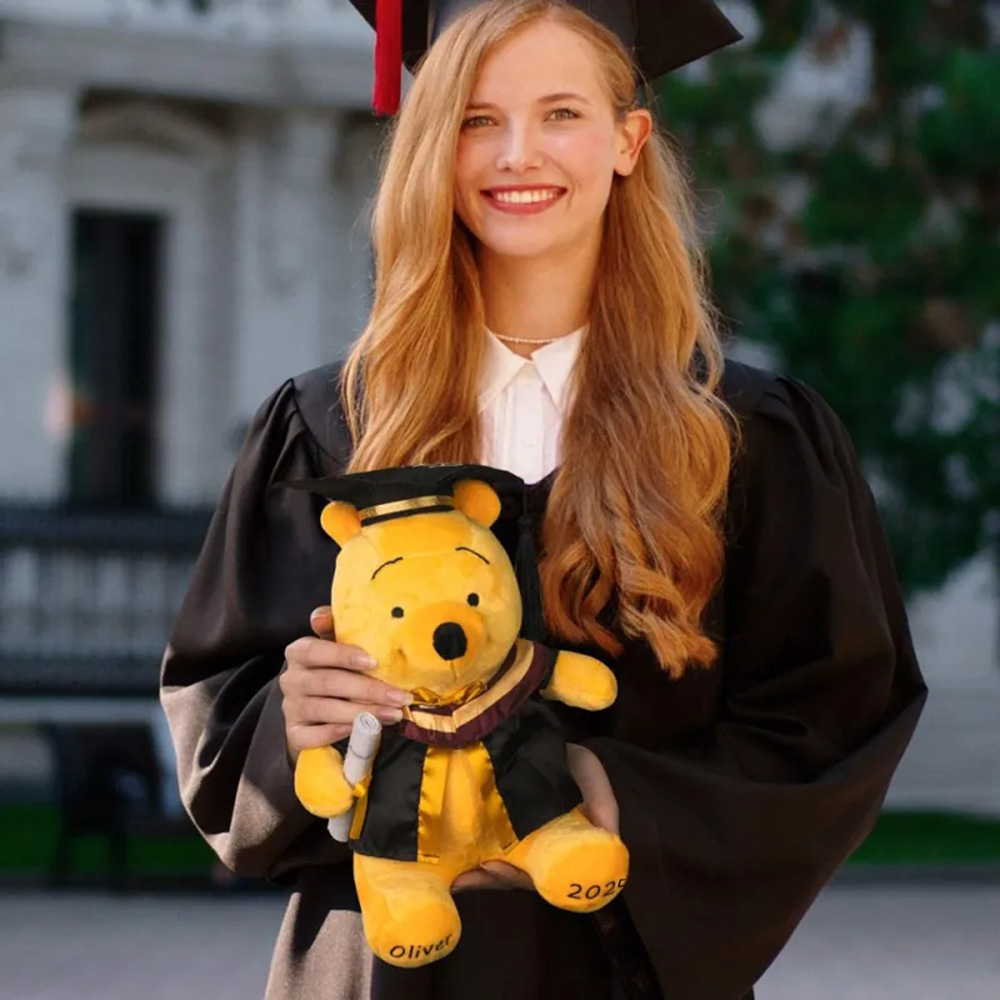 Personalized Winnie the Pooh Graduation Bear Plush Toy with Name Gifts for Grads