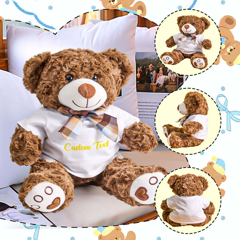 Personalized Bear Plush Stuffed Toy with Custom Text Gift for Baby Shower - SantaSocks