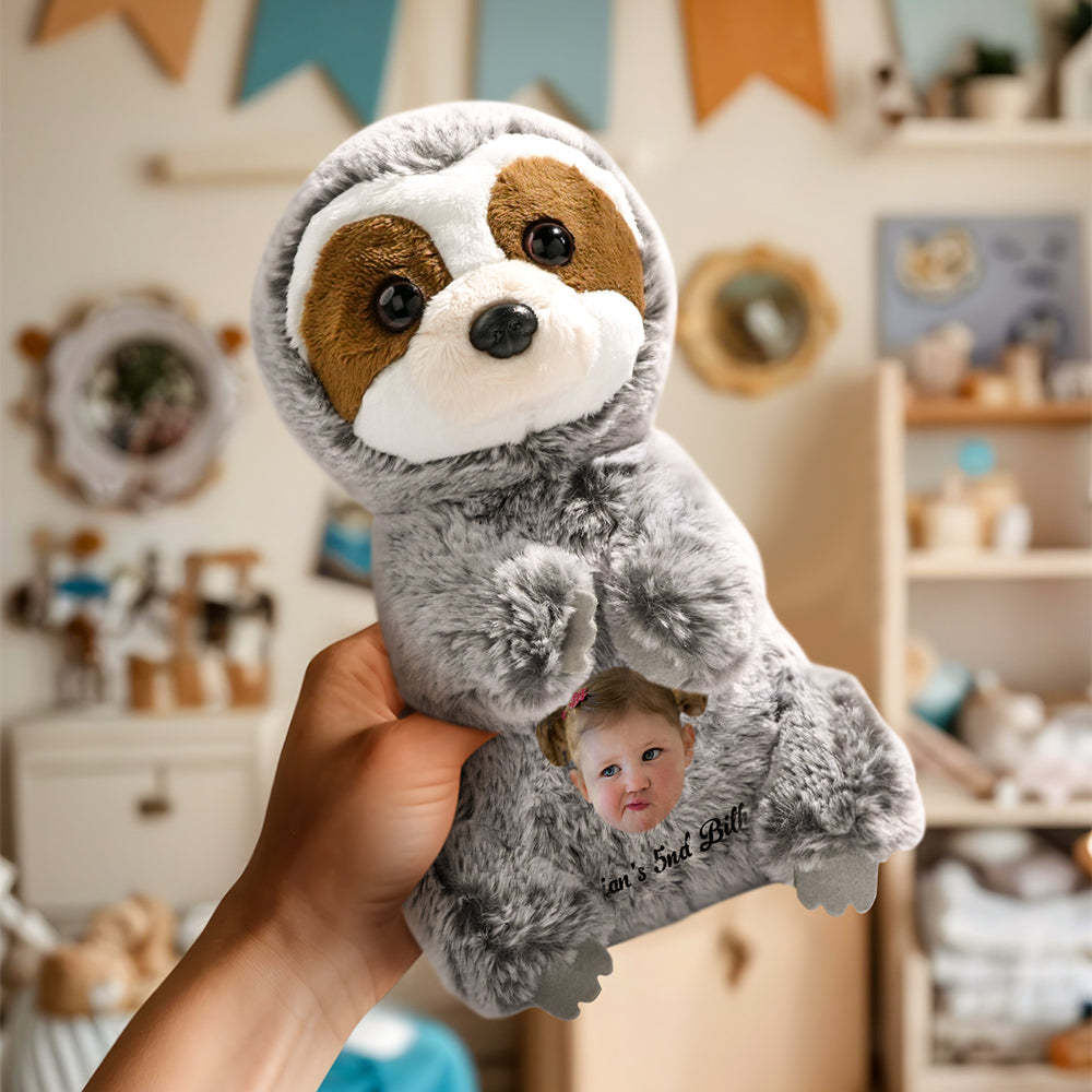 Personalized Sloth Plush Stuffed Toy with Custom Text and Face Gift for Kids - SantaSocks