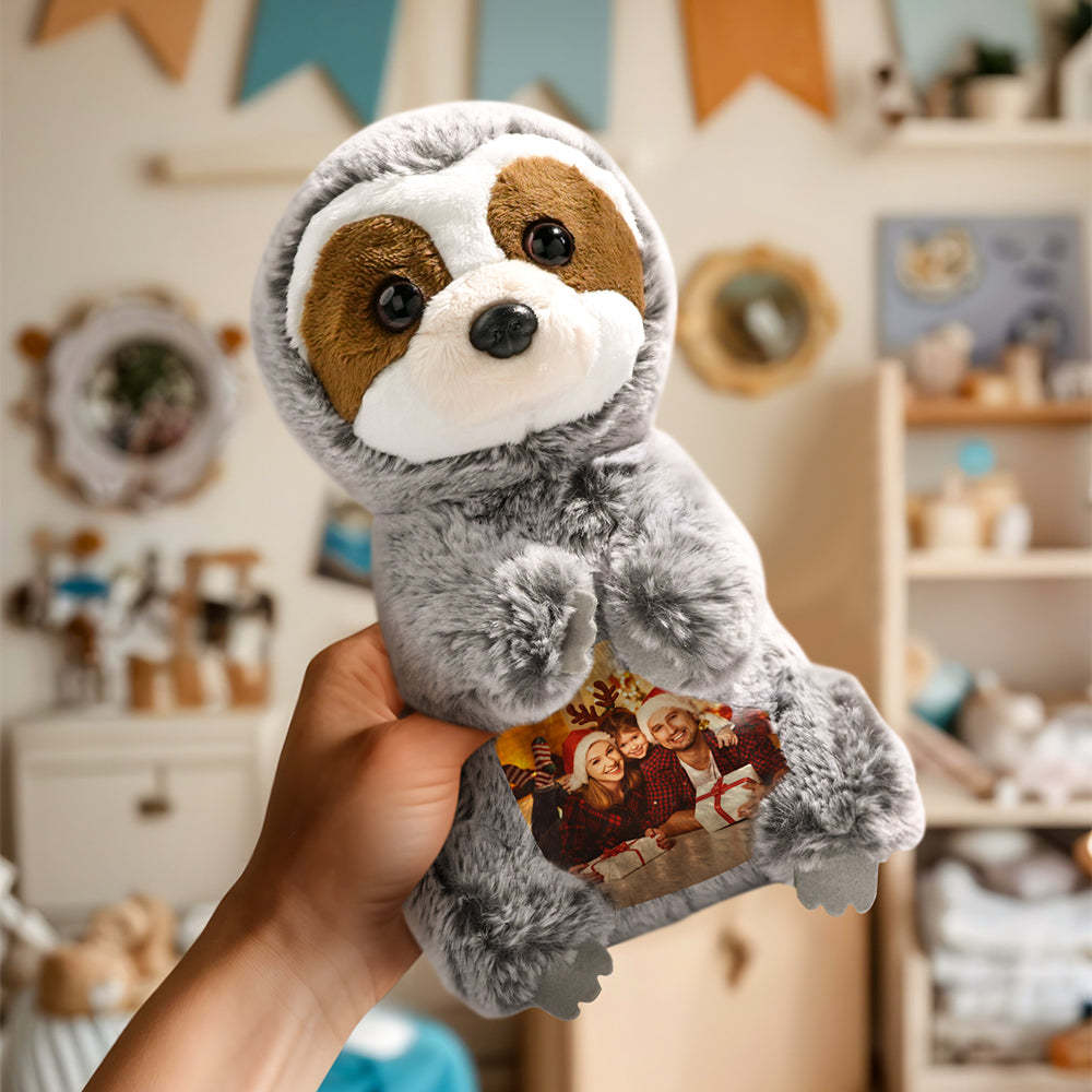 Personalized Sloth Plush Stuffed Toy with Photo Gift for Kids - SantaSocks
