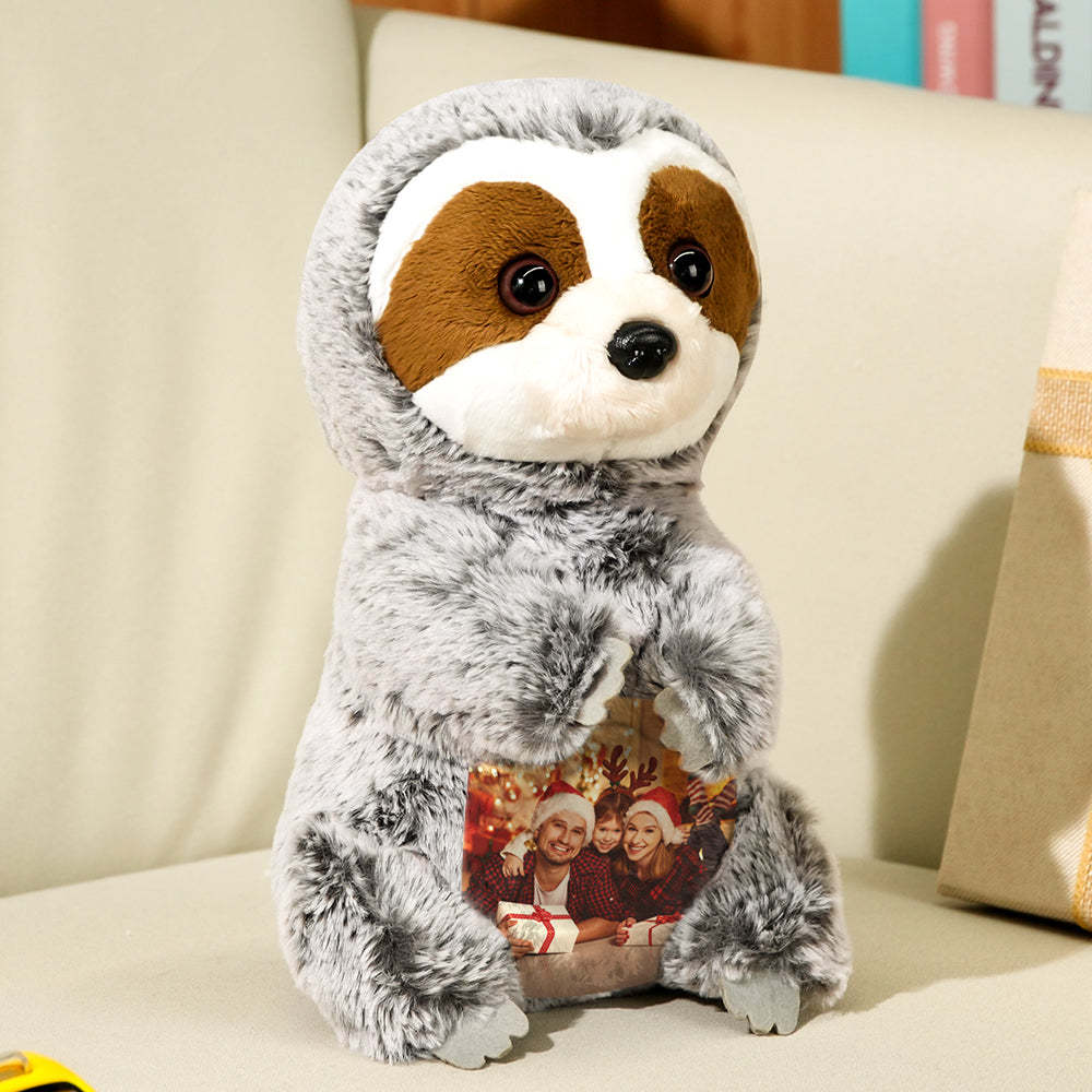 Personalized Sloth Plush Stuffed Toy with Photo Gift for Kids - SantaSocks