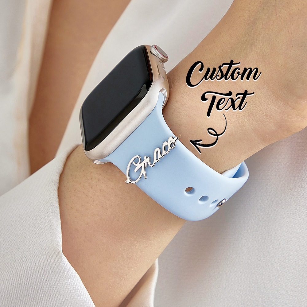 Watch Band Charm in Sterling Silver • Personalized Watch Jewelry • Watch Strap Charm • Custom Name Charm for Watch Band