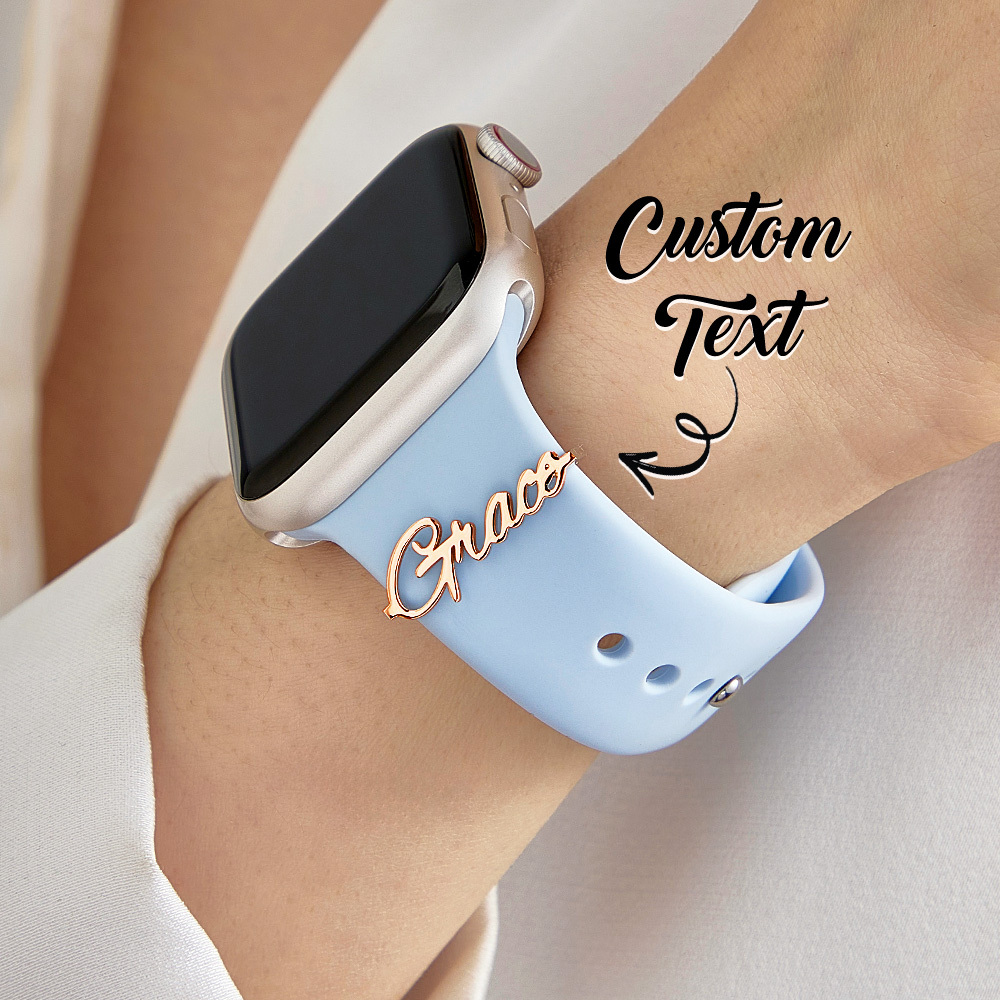 Watch Band Charm in Sterling Silver • Personalized Watch Jewelry • Watch Strap Charm • Custom Name Charm for Watch Band