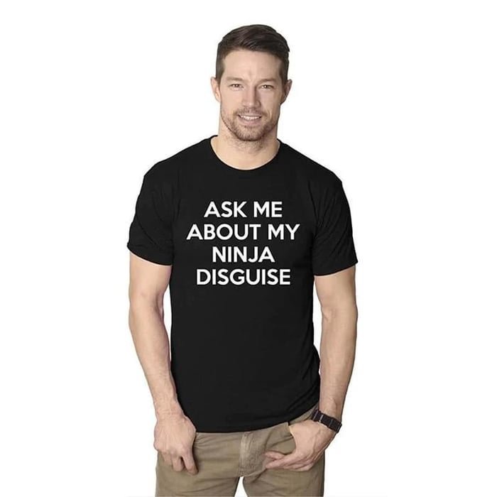 Funny T-shirt Ask Me About My Ninja Disguise Cartoon Mask Parent-child Outfit - SantaSocks