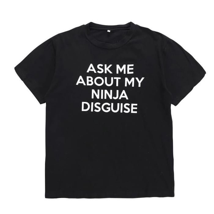 Funny T-shirt Ask Me About My Ninja Disguise Cartoon Mask Parent-child Outfit - SantaSocks