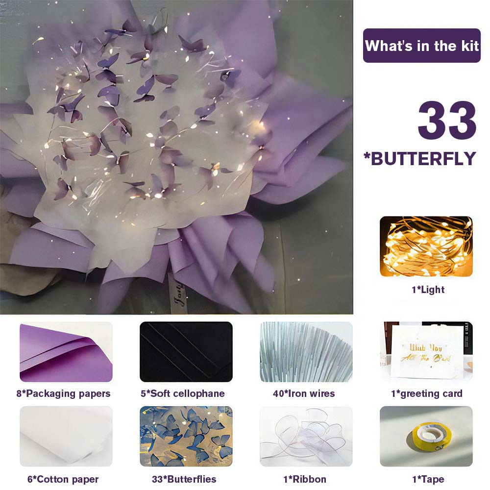 DIY Set Butterfly Bouquet DIY Kit Handmade Butterfly Flower Bouquet Gift for Girlfriend