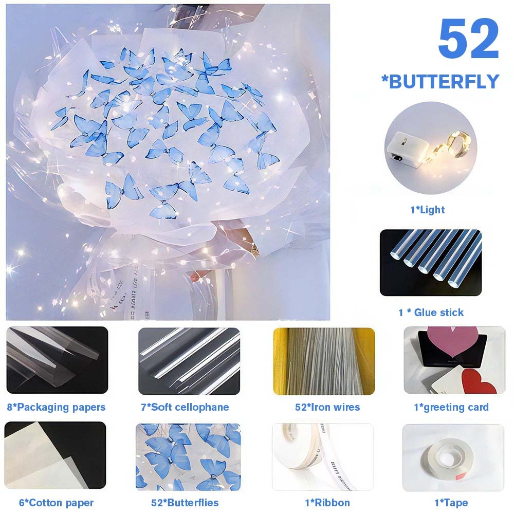 DIY Set Butterfly Bouquet DIY Kit Handmade Butterfly Flower Bouquet Gift for Girlfriend
