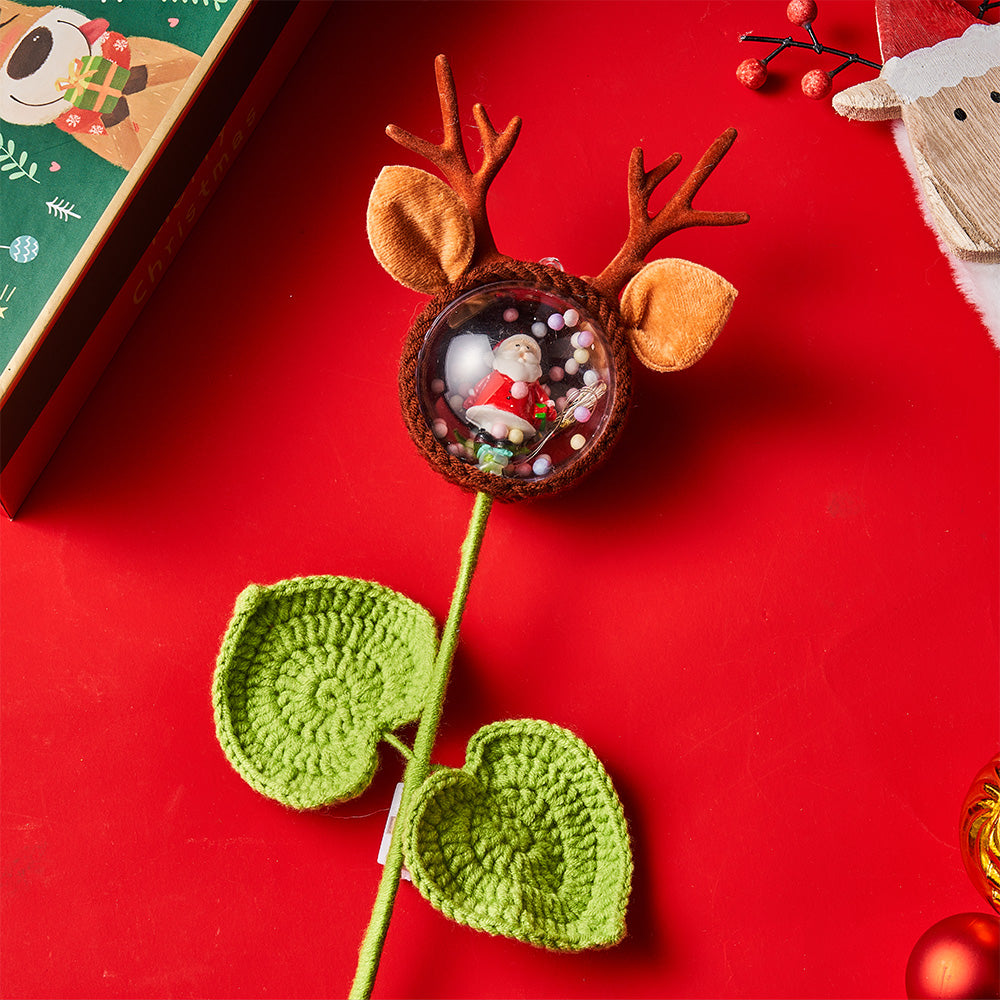 Christmas Deer Santa Flower Decor With Light Handmade Simulation Bouquet Christmas Day Gift