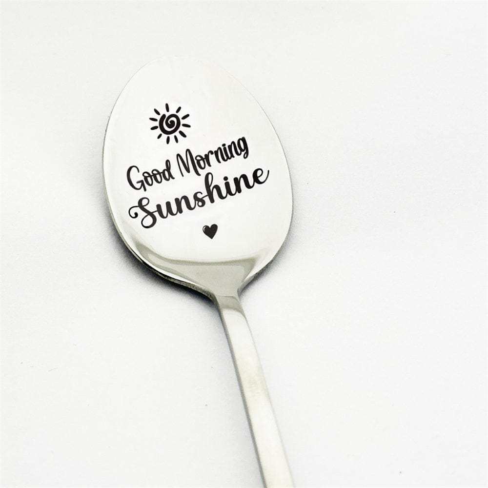 Good Morning Coffee Spoon Stainless Steel Spoon Gift for Nana Papa Mom - GiftLab
