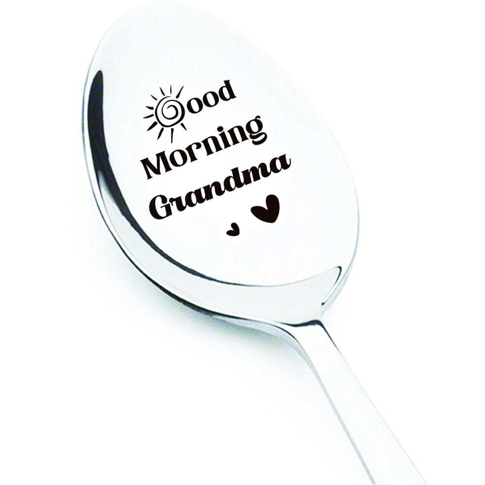 Good Morning Coffee Spoon Stainless Steel Spoon Gift for Nana Papa Mom - GiftLab