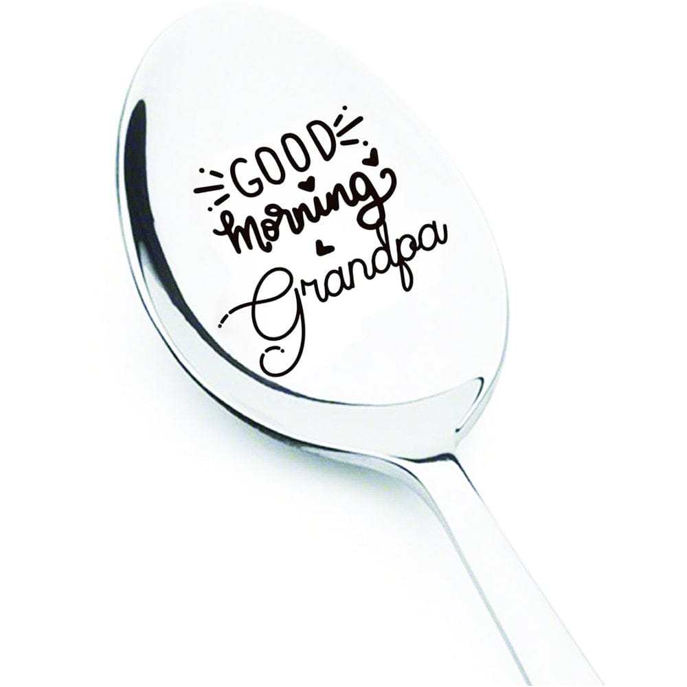 Good Morning Coffee Spoon Stainless Steel Spoon Gift for Nana Papa Mom - GiftLab