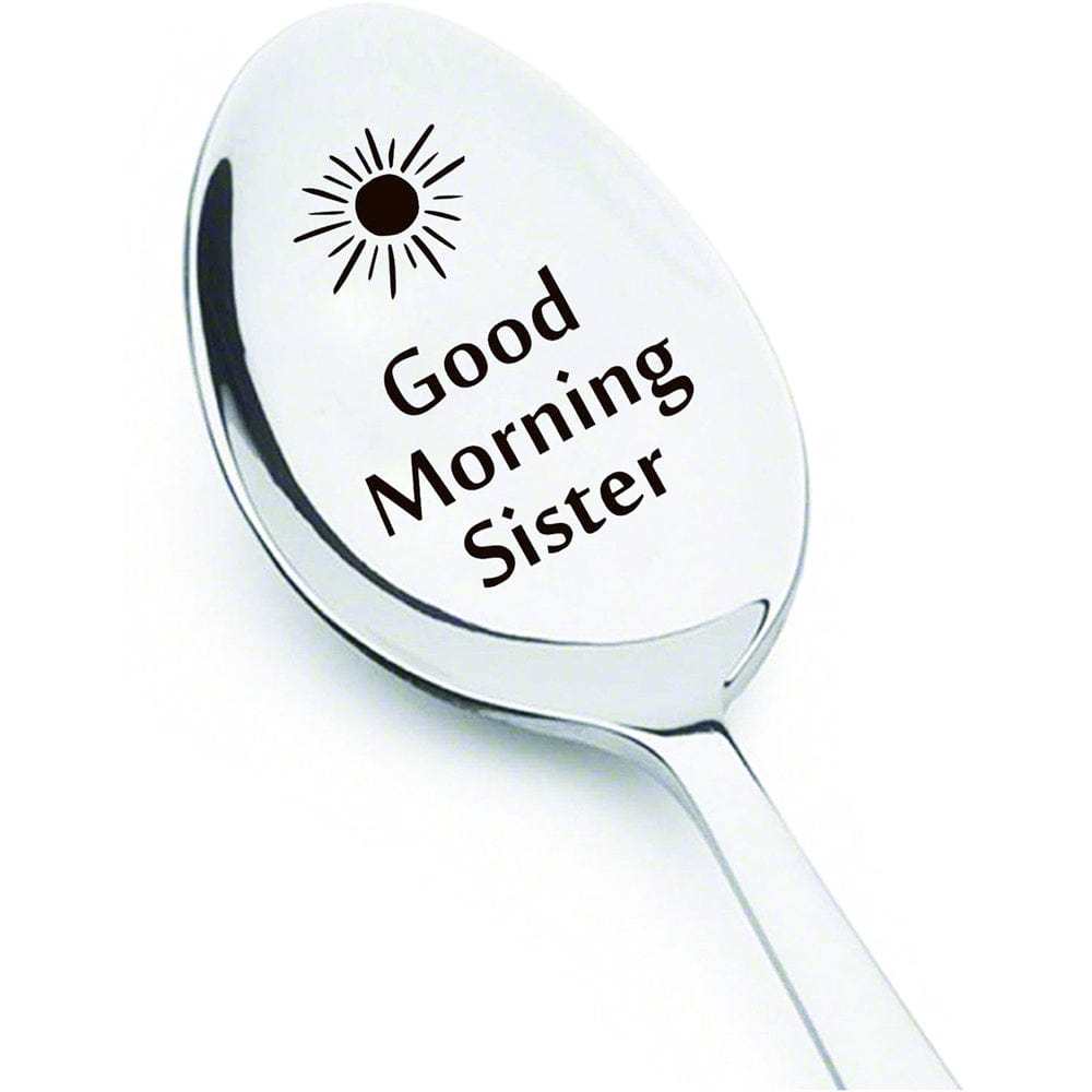 Good Morning Coffee Spoon Stainless Steel Spoon Gift for Nana Papa Mom - GiftLab