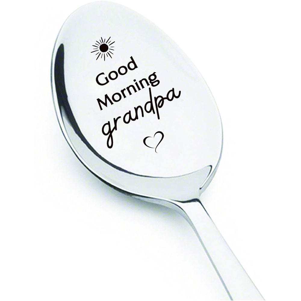 Good Morning Coffee Spoon Stainless Steel Spoon Gift for Nana Papa Mom - GiftLab