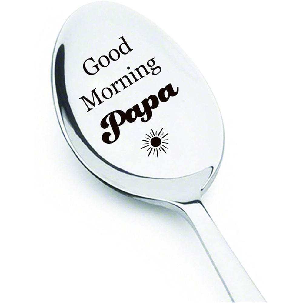 Good Morning Coffee Spoon Stainless Steel Spoon Gift for Nana Papa Mom - GiftLab