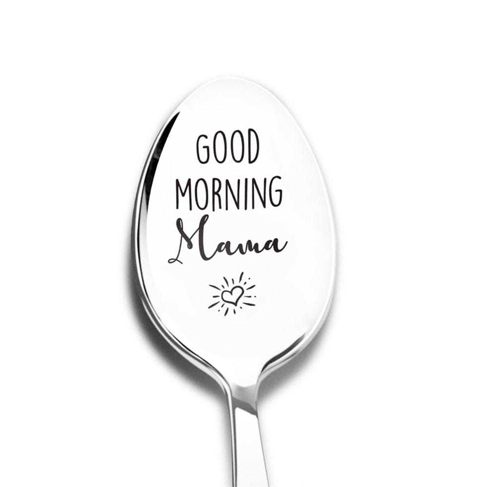 Good Morning Coffee Spoon Stainless Steel Spoon Gift for Nana Papa Mom - GiftLab