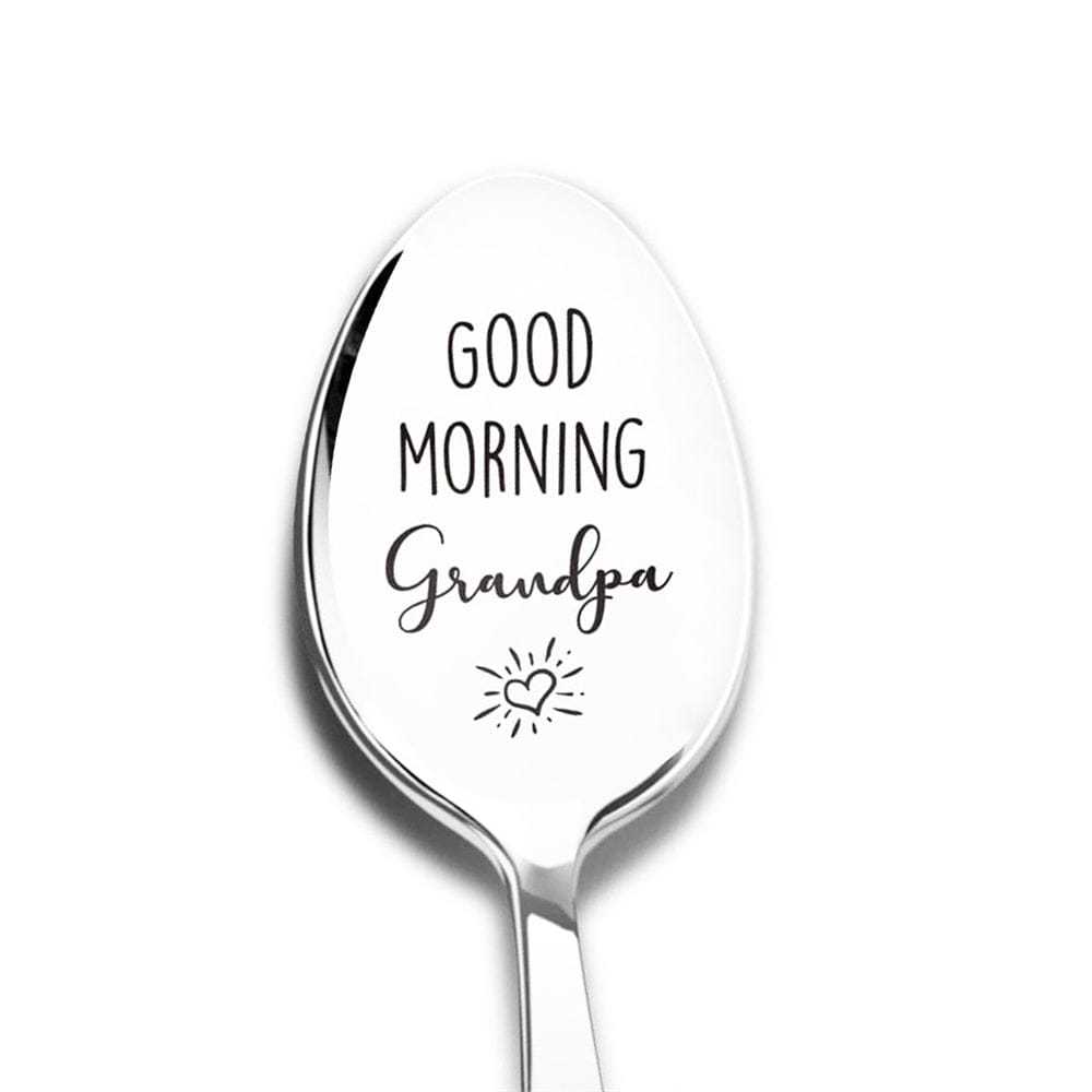 Good Morning Coffee Spoon Stainless Steel Spoon Gift for Nana Papa Mom - GiftLab